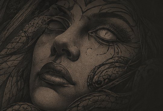 Detalhe de tatuagem realista